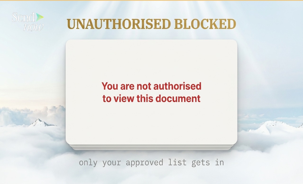 Blocked viewer screen showing You are not authorised message