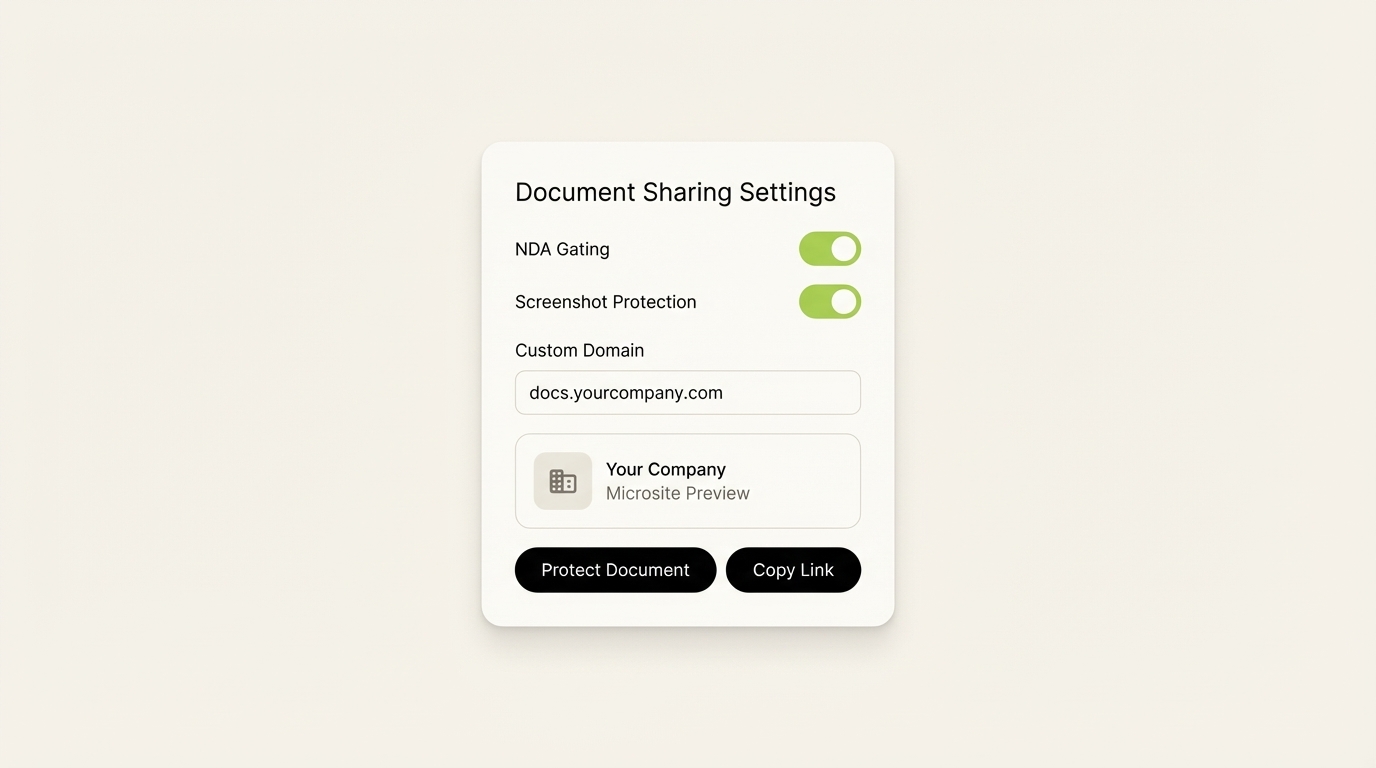SendNow security and protection features UI mockup