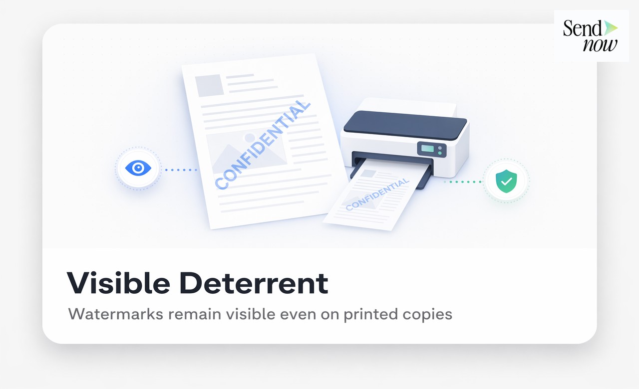 SendNow document preview with dynamic watermark auto-applied to every page