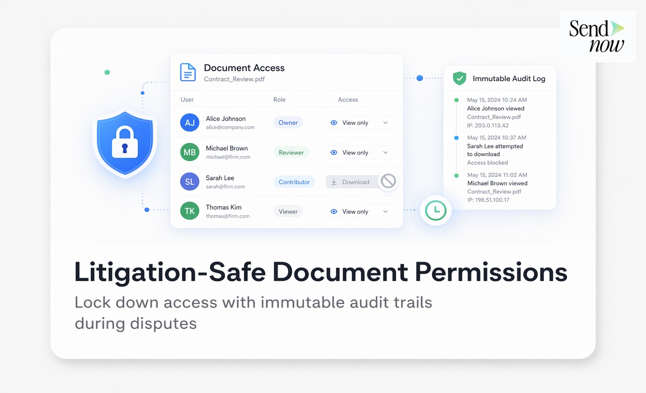 Legal protection audit log showing full access history