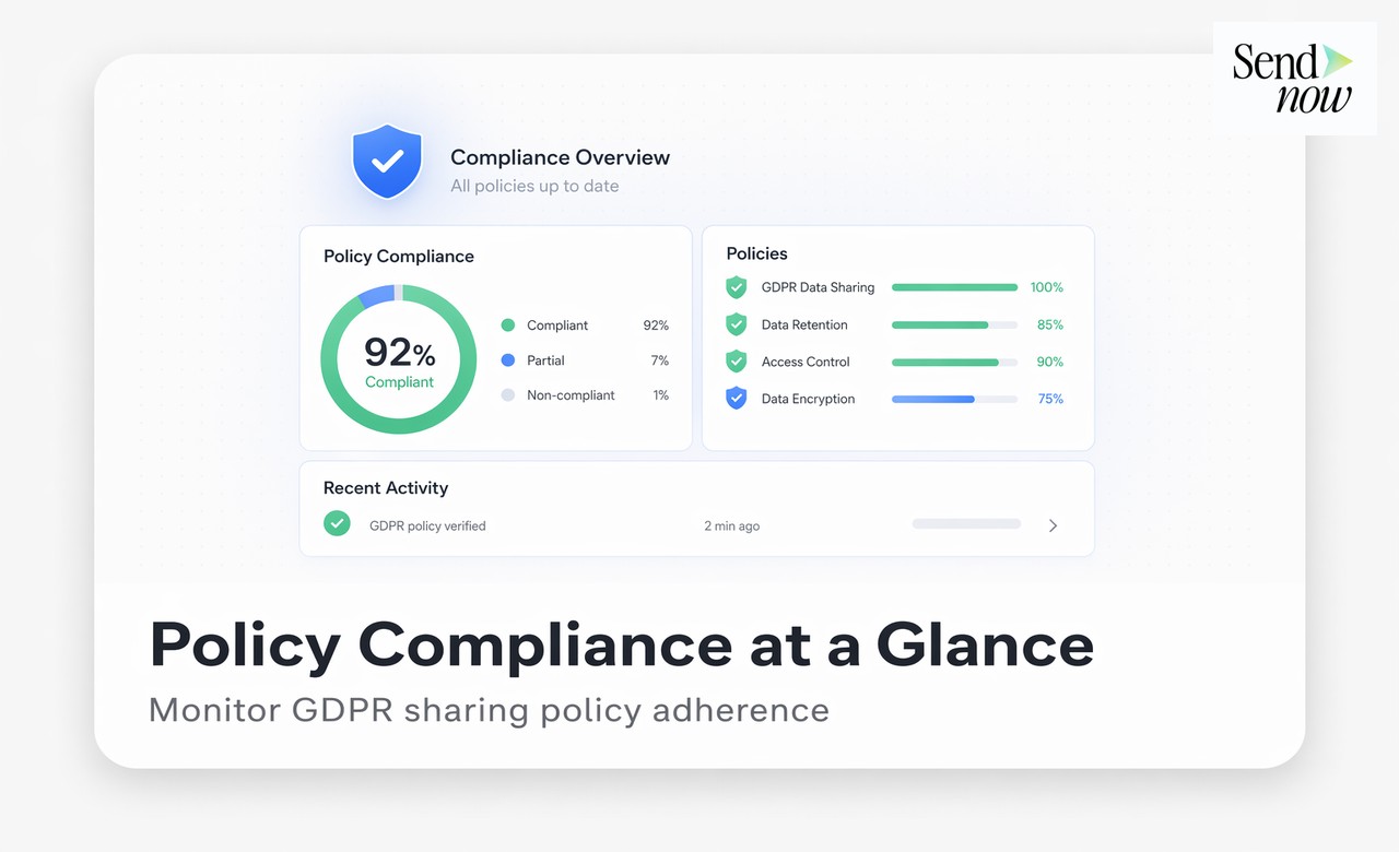 SendNow global security defaults panel