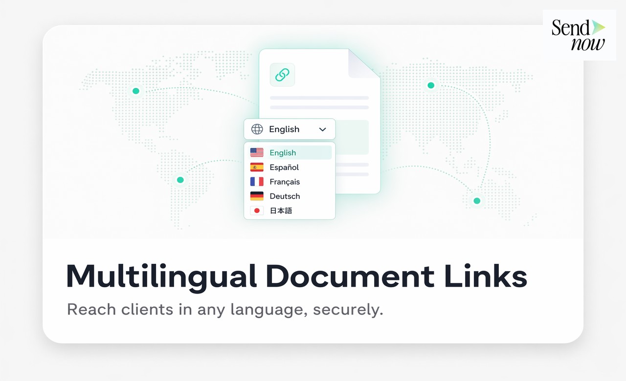 Internationalisation settings showing language options in SendNow